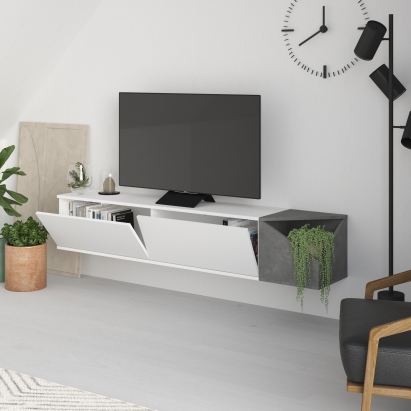 Тумба подвесная AULOS TV STAND WHITE WHITE RETRO GREY 190X36X35 СМ. (LEV00491)