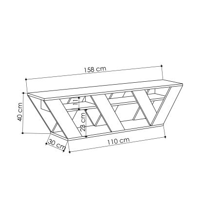 Тумба под ТВ RALLA TV STAND WHITE WHITE WHITE 158X30X40 СМ. (LEV00423)