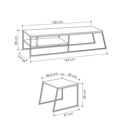 Тумба под ТВ PAL TV STAND ANTHRACITE ANTHRACITE ANTHRACITE 163X45X38 СМ. (LEV00412)