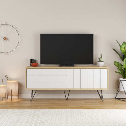 Тумба под ТВ PICADILLY TV STAND OAK OAK WHITE 139X36X57 СМ. (LEV00427)