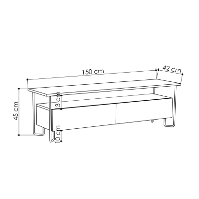 Тумба под ТВ CORNEA TV UNIT ANTHRACITE ANTHRACITE ANTHRACITE 150X42X45 СМ. (LEV00416)