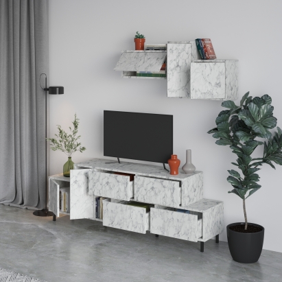 Тумба под ТВ HERMES TV UNIT CARRARA CARRARA CARRARA 171X36X180 СМ. (LEV00517)