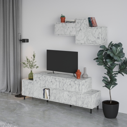 Тумба под ТВ HERMES TV UNIT CARRARA CARRARA CARRARA 171X36X180 СМ. (LEV00517)