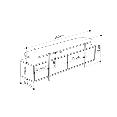 Тумба под ТВ HANLEY TV STAND CARRARA OAK CARRARA 160X36X49 СМ. (LEV00527)