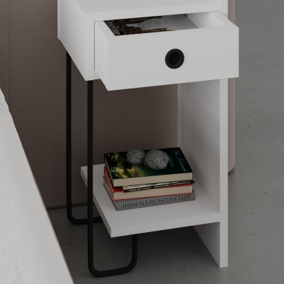 Тумба прикроватная SIRIUS NIGHTSTAND RIGHT MODULE WHITE WHITE WHITE 32X30X61 СМ. (LEV00354)