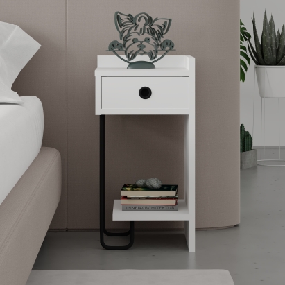 Тумба прикроватная SIRIUS NIGHTSTAND RIGHT MODULE WHITE WHITE WHITE 32X30X61 СМ. (LEV00354)