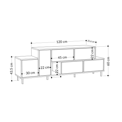 Тумба под ТВ HERMES TV STAND DARK COFFEE DARK COFFEE LAGINA 171X36X59 СМ. (LEV00528)