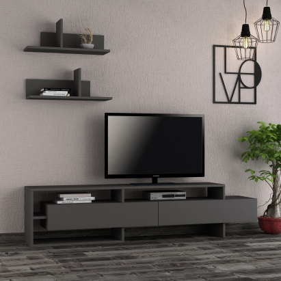 Тумба под ТВ GARA TV UNIT ANTHRACITE ANTHRACITE ANTHRACITE 180X30X42 СМ. (LEV00378)