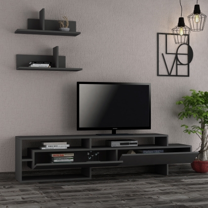 Тумба под ТВ GARA TV UNIT ANTHRACITE ANTHRACITE ANTHRACITE 180X30X42 СМ. (LEV00378)