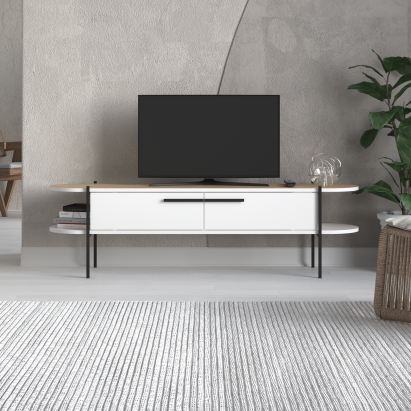 Тумба под ТВ OTIS TV STAND WHITE OAK WHITE 160X46X36 СМ. (LEV00466)