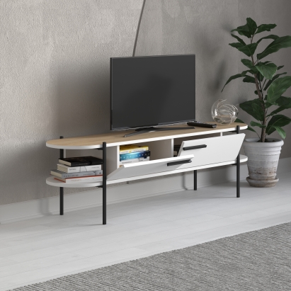 Тумба под ТВ OTIS TV STAND WHITE OAK WHITE 160X46X36 СМ. (LEV00466)