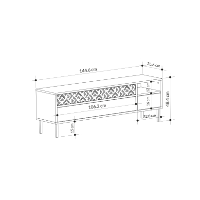 Тумба под ТВ HEATON TV STAND HITIT HITIT HITIT 145X36X48 СМ. (LEV00479)