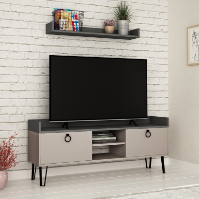 Тумба под ТВ KEDAY TV STAND LIGHT MOCHA ANTHRACITE LIGHT MOCHA 140X36X57 СМ. (LEV00407)