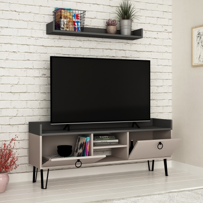 Тумба под ТВ KEDAY TV STAND LIGHT MOCHA ANTHRACITE LIGHT MOCHA 140X36X57 СМ. (LEV00407)