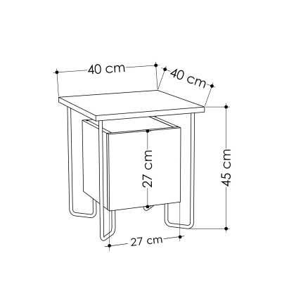 Тумба прикроватная ACRES NIGHTSTAND LIGHT MOCHA LIGHT MOCHA LIGHT MOCHA 40X40X45 СМ. (LEV00336)