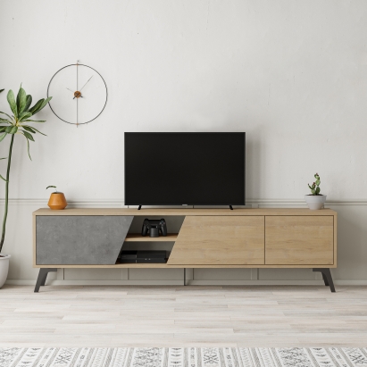 Тумба под ТВ FIONA TV STAND OAK OAK RETRO GREY 180X36X48 СМ. (LEV00452)