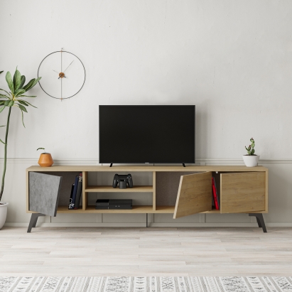 Тумба под ТВ FIONA TV STAND OAK OAK RETRO GREY 180X36X48 СМ. (LEV00452)