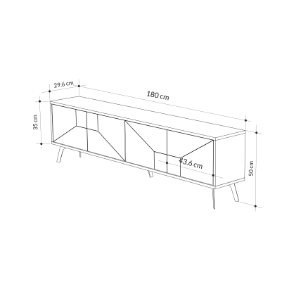 Тумба под ТВ DUNE TV STAND WHITE WHITE WHITE 180X30X50 СМ. (LEV00458)