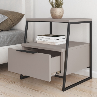 Тумба прикроватная PAL NIGHTSTAND WITH DRAWER LIGHT MOCHA LIGHT MOCHA LIGHT MOCHA 45X41X50 СМ. (LEV0