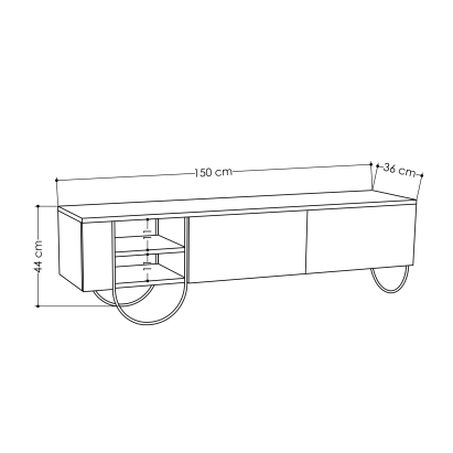 Тумба под ТВ NORFOLK TV STAND LIGHT MOCHA LIGHT MOCHA LIGHT MOCHA 150X36X44 СМ. (LEV00433)