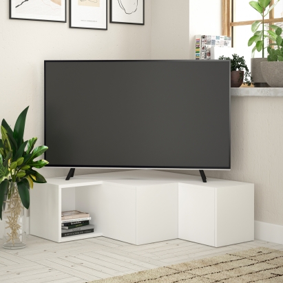 Тумба под ТВ COMPACT TV STAND WHITE WHITE WHITE 94X91X31 СМ. (LEV00406)