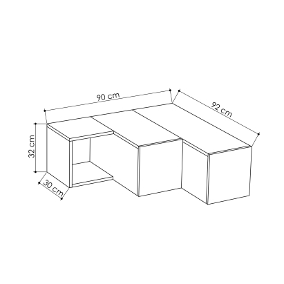 Тумба под ТВ COMPACT TV STAND WHITE WHITE WHITE 94X91X31 СМ. (LEV00406)