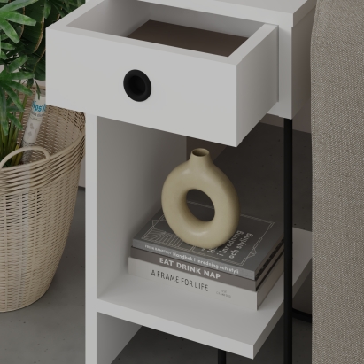 Тумба прикроватная SIRIUS NIGHTSTAND LEFT MODULE WHITE WHITE WHITE 32X30X61 СМ. (LEV00358)