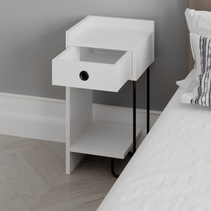 Тумба прикроватная SIRIUS NIGHTSTAND LEFT MODULE WHITE WHITE WHITE 32X30X61 СМ. (LEV00358)