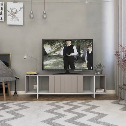 Тумба под ТВ ZITANO TV STAND WHITE LIGHT MOCHA LIGHT MOCHA 160X36X46 СМ. (LEV00438)