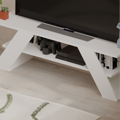 Тумба под ТВ FARFALLA TV STAND WHITE WHITE WHITE 120X34X40 СМ. (LEV00381)