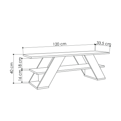 Тумба под ТВ FARFALLA TV STAND WHITE WHITE WHITE 120X34X40 СМ. (LEV00381)