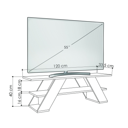 Тумба под ТВ FARFALLA TV STAND WHITE WHITE WHITE 120X34X40 СМ. (LEV00381)