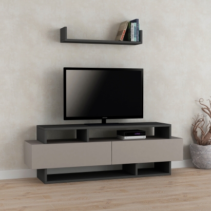 Тумба под ТВ RELA TV STAND LIGHT MOCHA ANTHRACITE LIGHT MOCHA 125X32X42 СМ. (LEV00399)