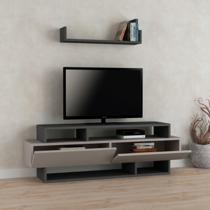 Тумба под ТВ RELA TV STAND LIGHT MOCHA ANTHRACITE LIGHT MOCHA 125X32X42 СМ. (LEV00399)