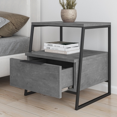 Тумба прикроватная PAL NIGHTSTAND WITH DRAWER RETRO GRAY RETRO GRAY RETRO GRAY 45X41X50 СМ. (LEV0036