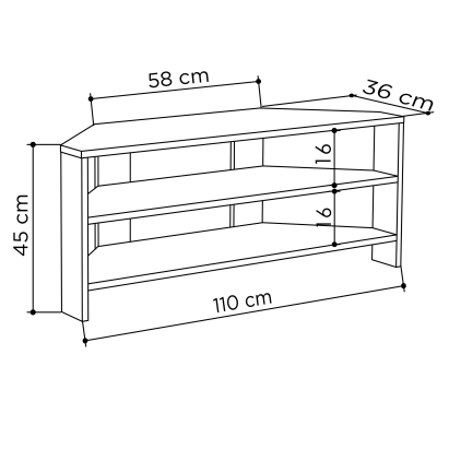 Тумба под ТВ THALES CORNER TV STAND DARK COFFEE DARK COFFEE  110X36X45 СМ. (LEV00310)