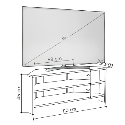 Тумба под ТВ THALES CORNER TV STAND DARK COFFEE DARK COFFEE  110X36X45 СМ. (LEV00310)