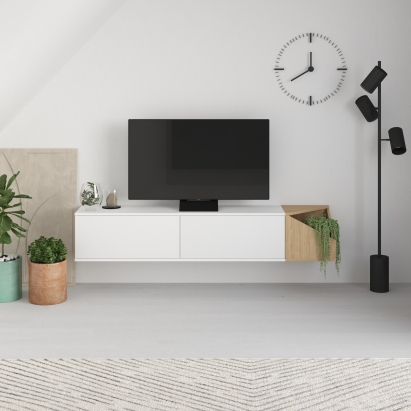 Тумба подвесная AULOS TV STAND WHITE WHITE OAK 190X36X35 СМ. (LEV00492)