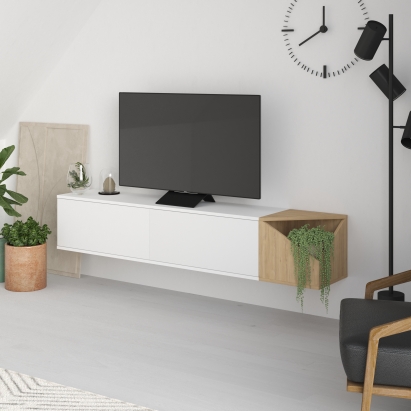 Тумба подвесная AULOS TV STAND WHITE WHITE OAK 190X36X35 СМ. (LEV00492)