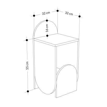 Тумба прикроватная NUN NIGHTSTAND ANTHRACITE ANTHRACITE WHITE 32X34X71 СМ. (LEV00344)