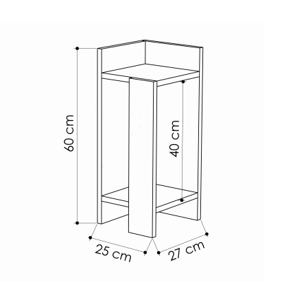 Тумба прикроватная ELOS NIGHTSTAND RIGHT MODULE WHITE WHITE WHITE 25X25X60 СМ. (LEV00320)