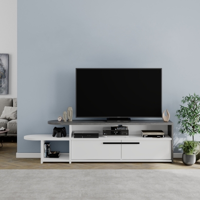 Тумба под ТВ LYRA TV STAND WHITE RETRO GREY WHITE 167X33X45 СМ. (LEV00560)