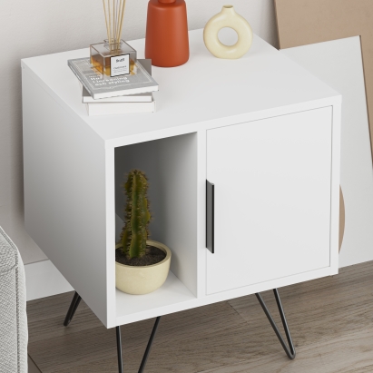 Тумба прикроватная GLYNN BEDSIDE TABLE WHITE WHITE WHITE 50X45X58 СМ. (LEV00298)