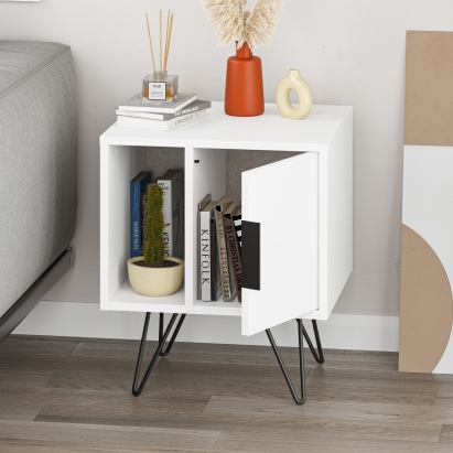 Тумба прикроватная GLYNN BEDSIDE TABLE WHITE WHITE WHITE 50X45X58 СМ. (LEV00298)