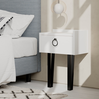 Тумба прикроватная SPONGE NIGHTSTAND WHITE WHITE WHITE 40X24X54 СМ. (LEV00350)