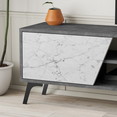 Тумба под ТВ FIONA TV UNIT RETRO GREY RETRO GREY CARRARA 180X36X48 СМ. (LEV00566)