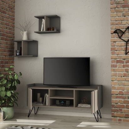 Тумба под ТВ KLAPPE TV STAND ANTHRACITE LIGHT MOCHA LIGHT MOCHA 126X34X56 СМ. (LEV00441)