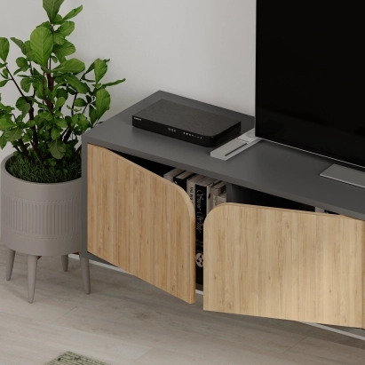 Тумба подвесная SPARK TV STAND ANTHRACITE ANTHRACITE OAK 180X36X35 СМ. (LEV00541)