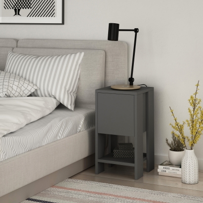 Тумба прикроватная EMA NIGHTSTAND ANTHRACITE ANTHRACITE ANTHRACITE 30X30X55 СМ. (LEV00315)