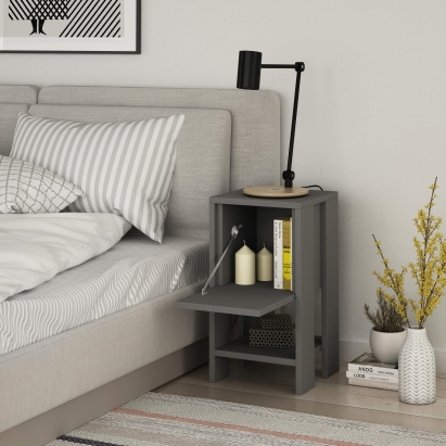 Тумба прикроватная EMA NIGHTSTAND ANTHRACITE ANTHRACITE ANTHRACITE 30X30X55 СМ. (LEV00315)